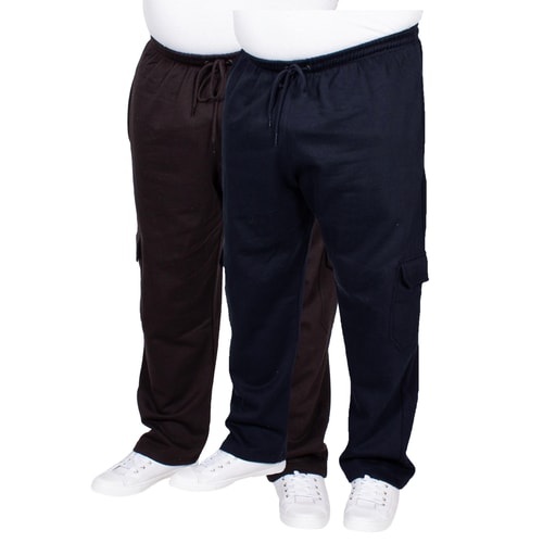 Bigdude Straight Leg Cargo Joggers Twin Pack Black/Navy