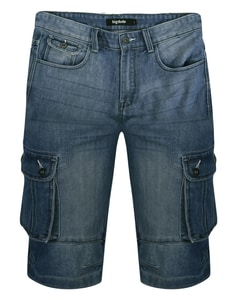 Bigdude Cargo Denim Shorts Mid Wash