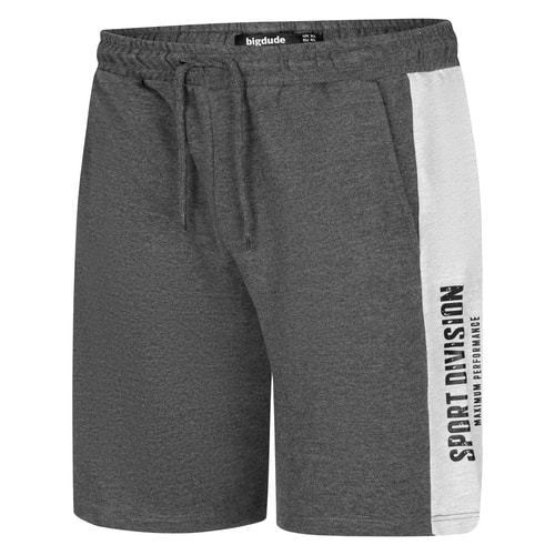 Bigdude Sport Division Loopback Jogger Shorts Charcoal Marl