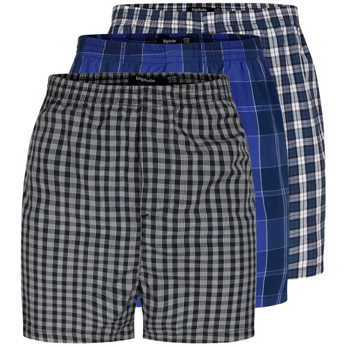 Bigdude 3 Pack Woven Boxer Shorts Navy
