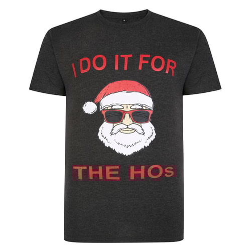 Bigdude Xmas Do It For The Ho's T-Shirt Charcoal Marl