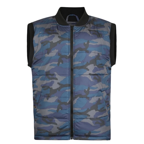 Bigdude Print Camo Gilet Navy