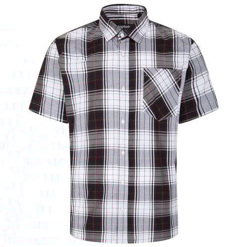 Bigdude Short Sleeve Check Shirt Black