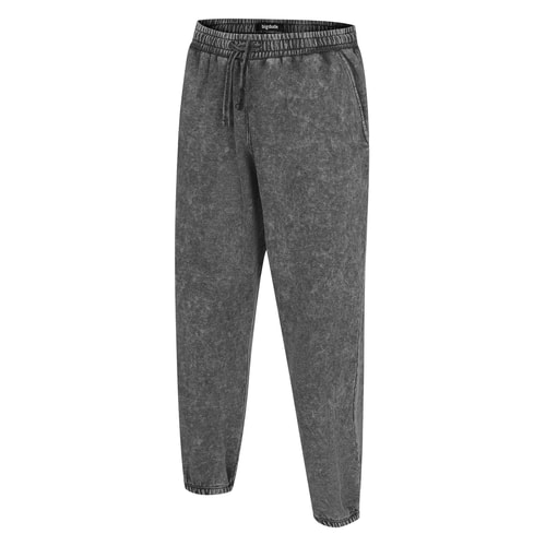 Bigdude Acid Wash Joggers Black