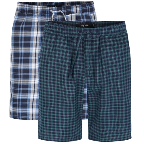 Bigdude Twin Pack Woven PJ Shorts Multi