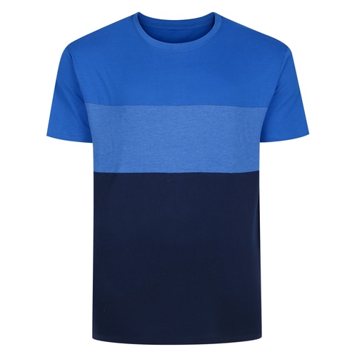 Bigdude Cut & Sew Marl Short Sleeve T-Shirt Tall Royal Blue/Royal Marl/Navy