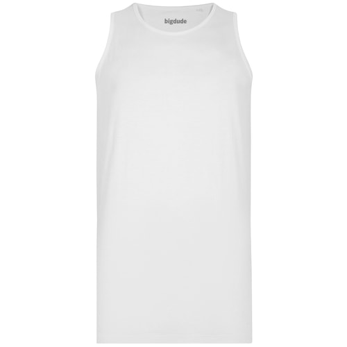 Bigdude Plain Vest White Tall