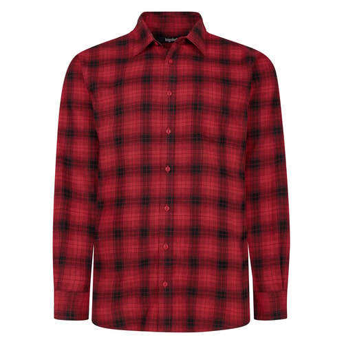 Bigdude Cotton Rich Light Weight Flannel Shirt Red Space Cherry