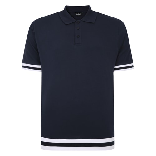 Bigdude Contrast Stripe Polo Shirt Navy