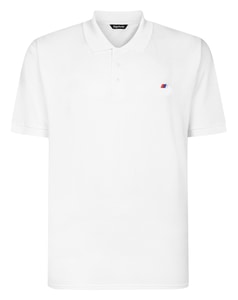 Bigdude Embroidered Logo Polo Shirt White Tall