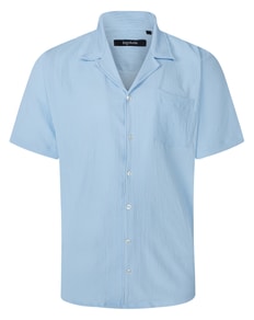 Bigdude Non-Iron Crinkle Shirt Relaxed Collar Light Blue