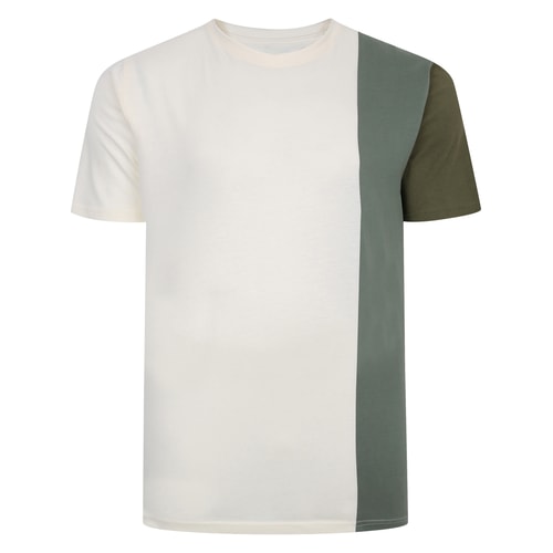 Bigdude Vertical Colour Block T-Shirt Cream