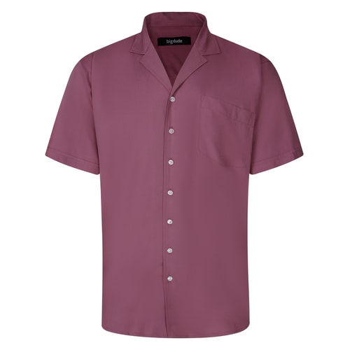 Bigdude Relaxed Collar Rayon Shirt Mauve Tall