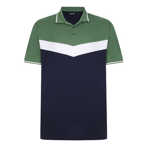 Bigdude Chevron Polo Shirt Navy/Deep Green Tall