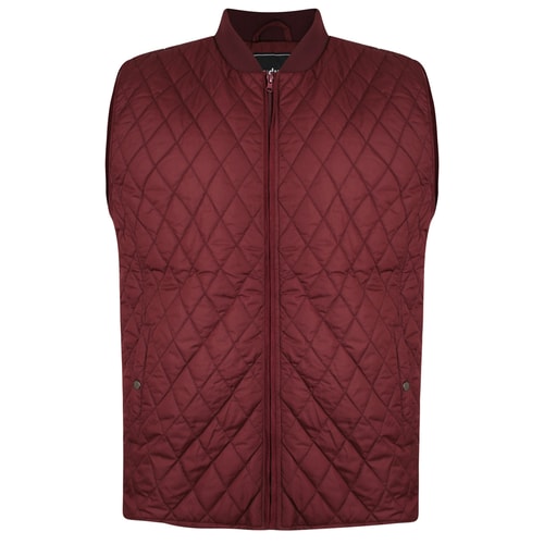 Bigdude Padded Diamond Gilet Burgundy