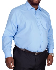 Bigdude Classic Long Sleeve Poplin Shirt Light Blue