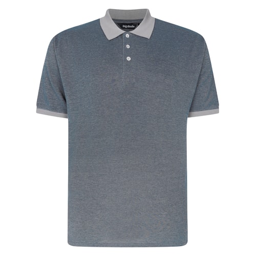 Bigdude Two Tone Polo With Contrast Navy