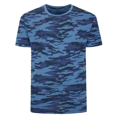 Bigdude Camo T-Shirt Navy Tall