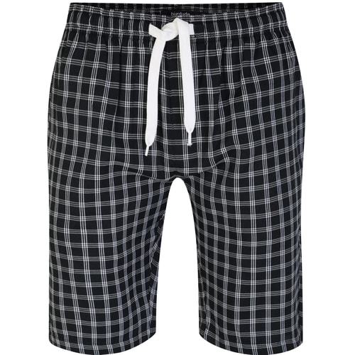 Bigdude Woven Checked Pyjama Shorts Black/White