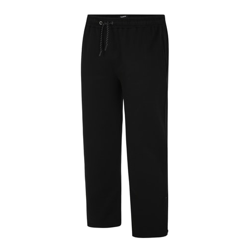 Bigdude Open Hem Joggers with Zip Black