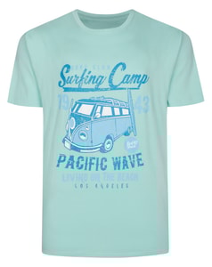 Bigdude Surfing Camp Print T-Shirt Mint Green