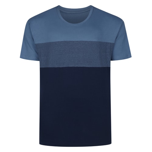 Bigdude Cut & Sew Stripe T-Shirt Tall Navy
