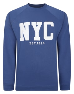 Bigdude Applique Crew Neck Jumper Deep Blue