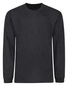 Bigdude Long Sleeve Waffle T-Shirt Charcoal