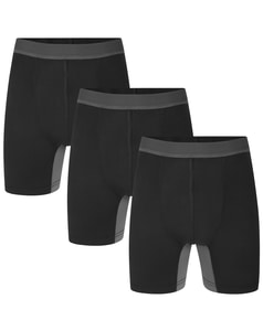 Bigdude 3 Pack Anti Chafe Boxers Black/Charcoal