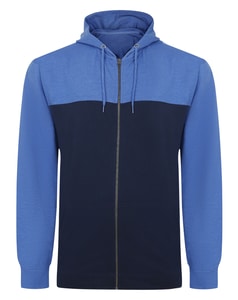 Bigdude Colour Block Zipped Hoody Navy/Royal Blue