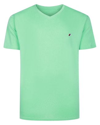 Bigdude Embroidery V-Neck T-Shirt Light Green Marl Tall