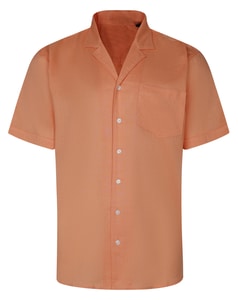 Bigdude Relaxed Collar Linen Blend Shirt Peach