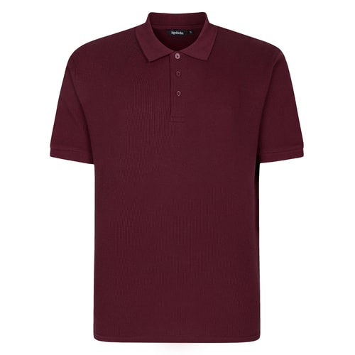 Bigdude Heavyweight Textured Polo Shirt Burgundy