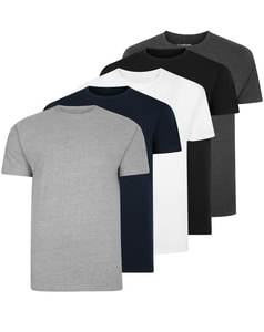 Bigdude 5 Pack Plain T-Shirts