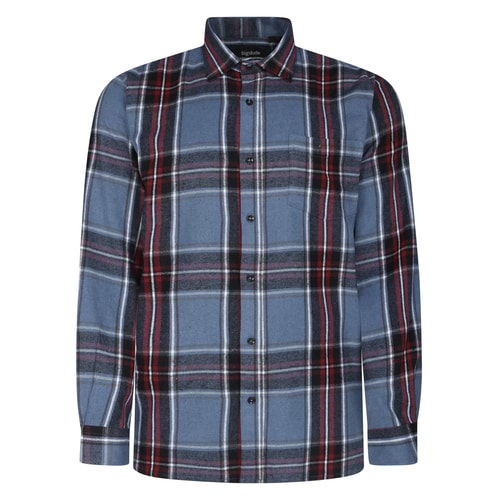 Bigdude Checked Flannel Long Sleeve Shirt Blue/Black