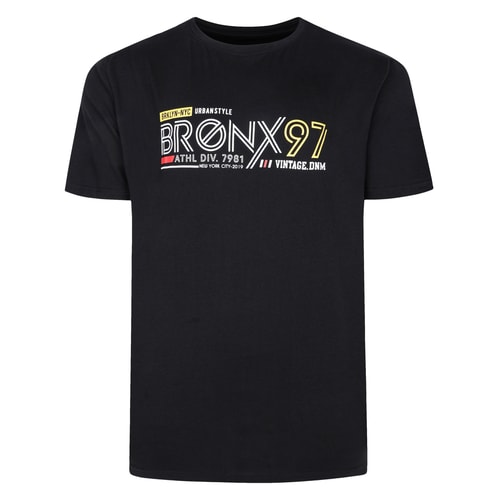 Bigdude Bronx Print T-Shirt Black Tall