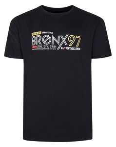 Bigdude Bronx Print T-Shirt Black Tall