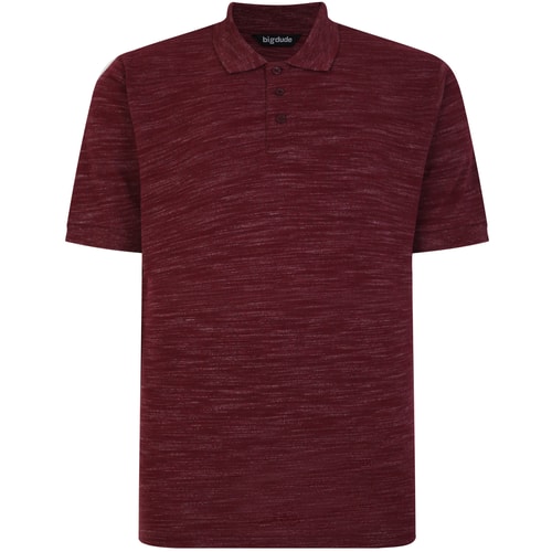 Bigdude Vintage Inkjet Marl Polo Shirt Burgundy Tall