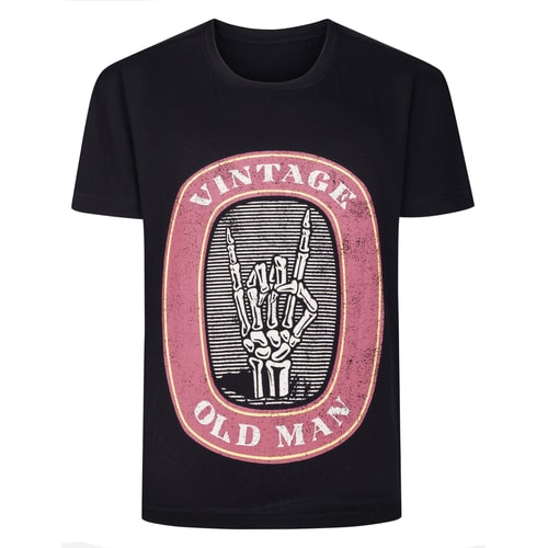 Bigdude Vintage Print T-Shirt Black