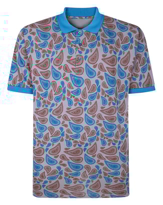 Bigdude Paisley Printed Polo Stone
