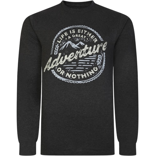 Bigdude Adventure Long Sleeve T-Shirt Charcoal Marl