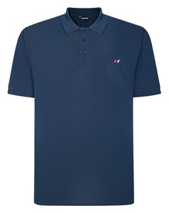 Bigdude Embroidered Logo Polo Shirt Navy Tall
