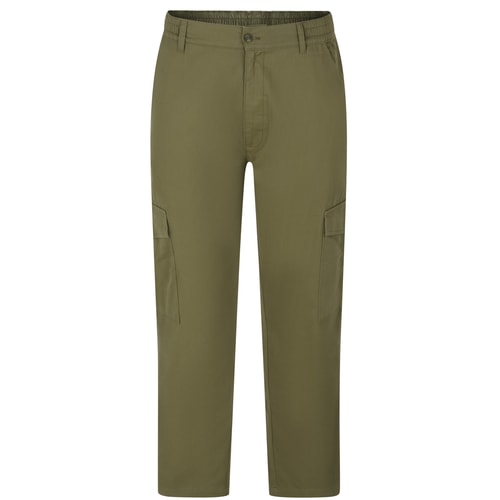 Bigdude Elasticated Waist Cargo Trousers Dark Khaki