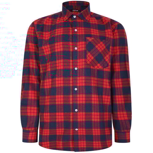 Bigdude Long Sleeve Flannel Shirt Red
