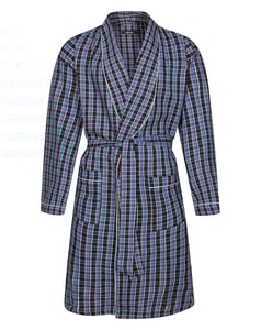 Bigdude Light Weight Dressing Gown With Piping Black