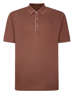 Bigdude Placket Embroidery Polo Dark Brown