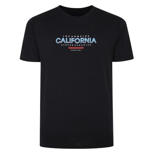 Bigdude California Print T-Shirt Black Tall