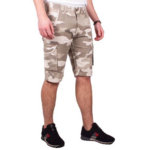 Bigdude Camo Cargo Shorts Sand