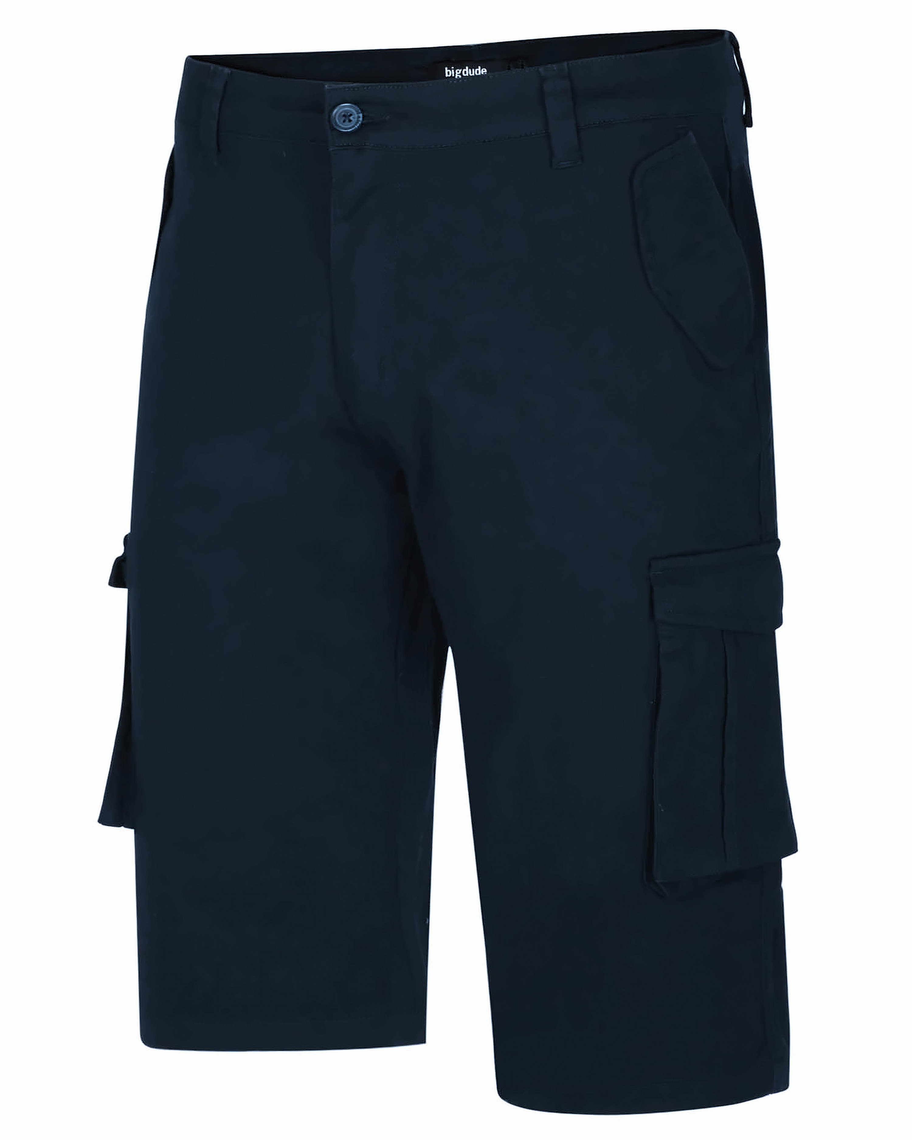 Bigdude Stretch Twill 3/4 Length Cargo Shorts Navy | BigDude