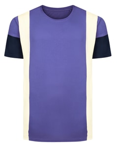 Bigdude Side Panel Cut & Sew T-Shirt Indigo/Cream/Navy